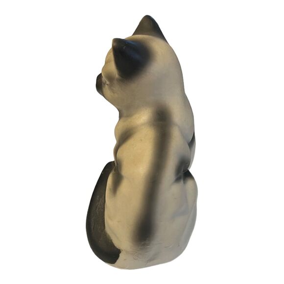 Vintage Sitting Siamese Cat Figurine Ceramic Mid Century Modern 3.5" - Picture 2 of 4